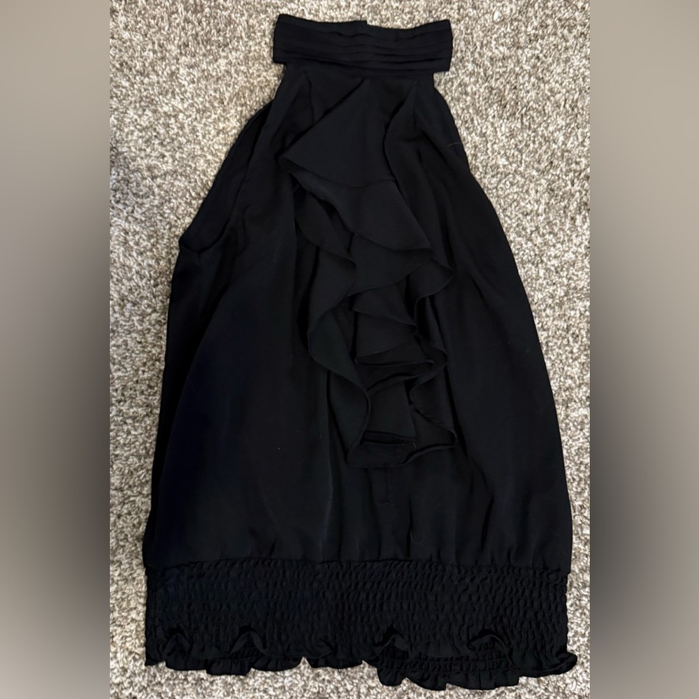 Women’s Dimri Ruffle High Neck Sleeveless Blouse ~ Black Size M